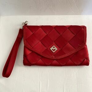 Maggie Bags Red Seat Belt Style Wristlet